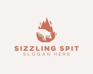 Roast - Hot Roast Pig logo design