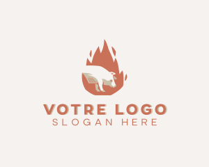 Pig - Hot Roast Pig logo design