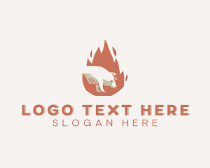 Meat - Hot Roast Pig logo design