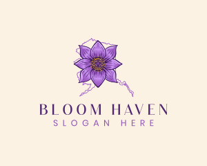 Pasqueflower Bloom Alaska  logo design