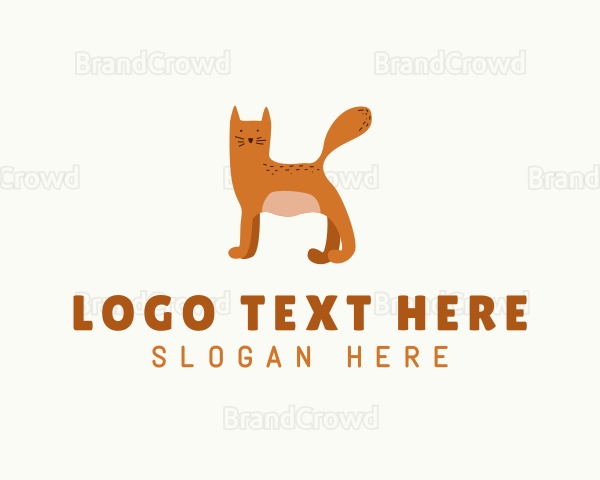 Cartoon Pet Cat Letter K Logo