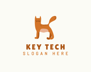 Cartoon Pet Cat Letter K logo design