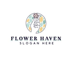 Flower Floral Hand logo design