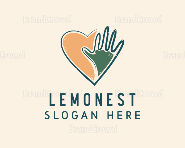 Love Heart Hand Logo