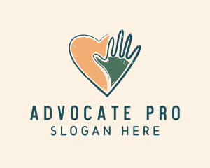 Advocate - Love Heart Hand logo design
