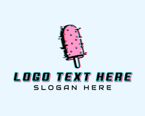 Food - Cyber Popsicle Glitch logo design