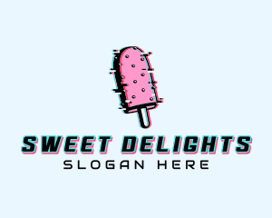 Cyber Popsicle Glitch logo design