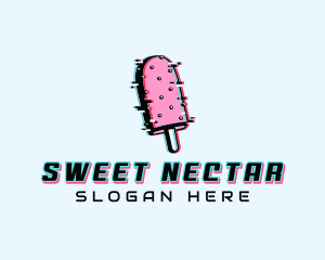 Cyber Popsicle Glitch logo design