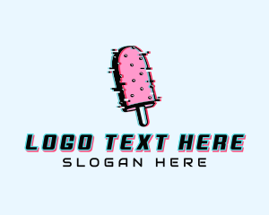 Ice Cream - Cyber Popsicle Glitch logo design