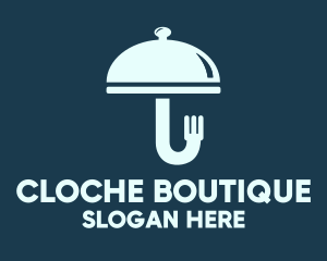 Cloche Fork Umbrella logo design