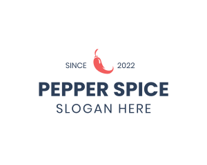 Pepper - Chili Pepper Wordmark logo design