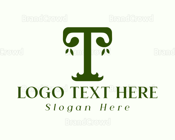 Garden Pillar Letter T Logo