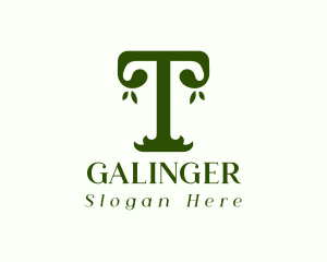 Bio - Garden Pillar Letter T logo design