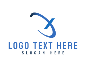 Export - Blue Letter X Ellipse logo design