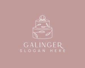 Flower Cake Dessert Logo