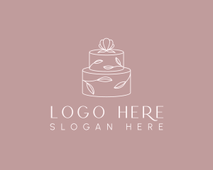 Flower Cake Dessert Logo