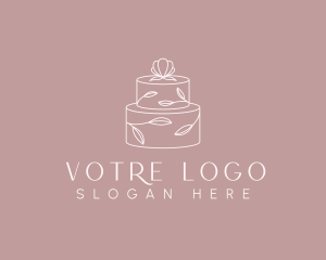Flower Cake Dessert Logo