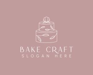 Flower Cake Dessert logo design