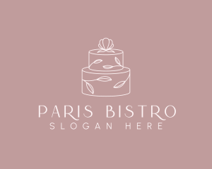 Flower Cake Dessert logo design