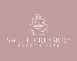 Flower Cake Dessert logo design