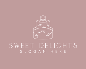 Flower Cake Dessert logo design