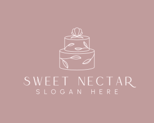 Flower Cake Dessert logo design