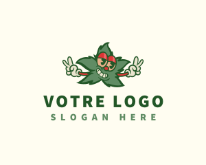 Cbd - Organic Cannabis Peace logo design