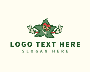Mascot - Organic Cannabis Peace logo design