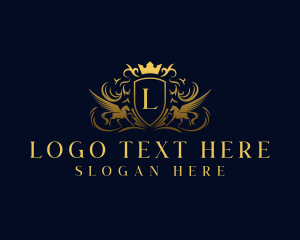 Stallion - Pegasus Luxury Shield logo design