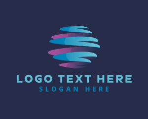 Globe - Modern Global Spiral Firm logo design