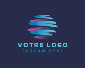 3d - Modern Global Spiral Firm logo design