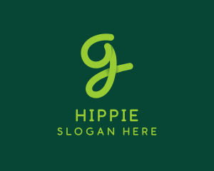 Green Cursive Loop Letter G Logo