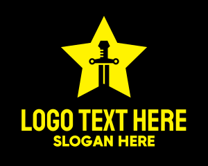 Showbiz - Yellow Star Sword logo design