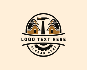 Saw Blade - Roof Hammer Maintenance Repair logo design