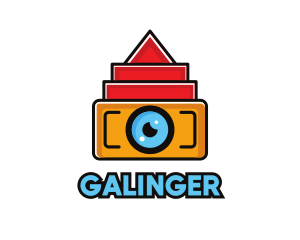 Cameraman - Geometric Digital Camera logo design