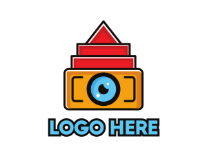 Black Camera - Geometric Digital Camera logo design