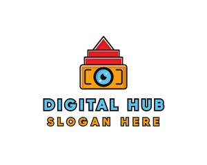 Geometric Digital Camera logo design