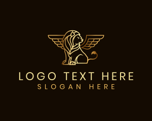 Luxe - Lion Griffin Wings logo design