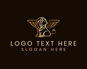 Expensive - Lion Griffin Wings logo design
