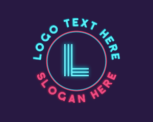 Disco - Neon Glow Disco logo design