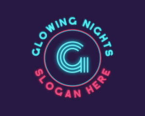Neon Lights - Neon Glow Disco logo design