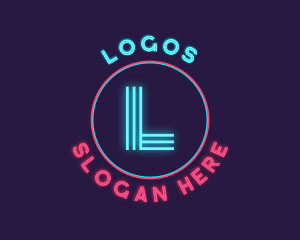 Disco - Neon Glow Disco logo design