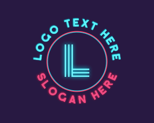 Neon Glow Circle Letter Logo