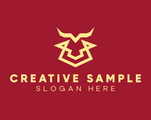 Geometric Bull Lines logo design