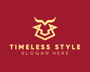 Geometric Bull Lines logo design