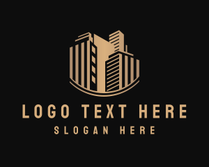 Contractor - Gold Real Estate Building logo design