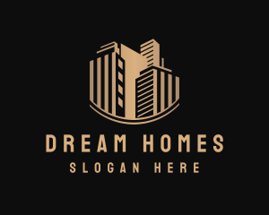 Real Estate - Gold Real Estate Building logo design