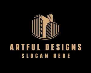 Gold Real Estate Building logo design