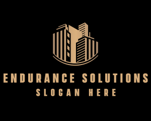 Gold Real Estate Building logo design