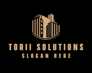 Gold Real Estate Building logo design